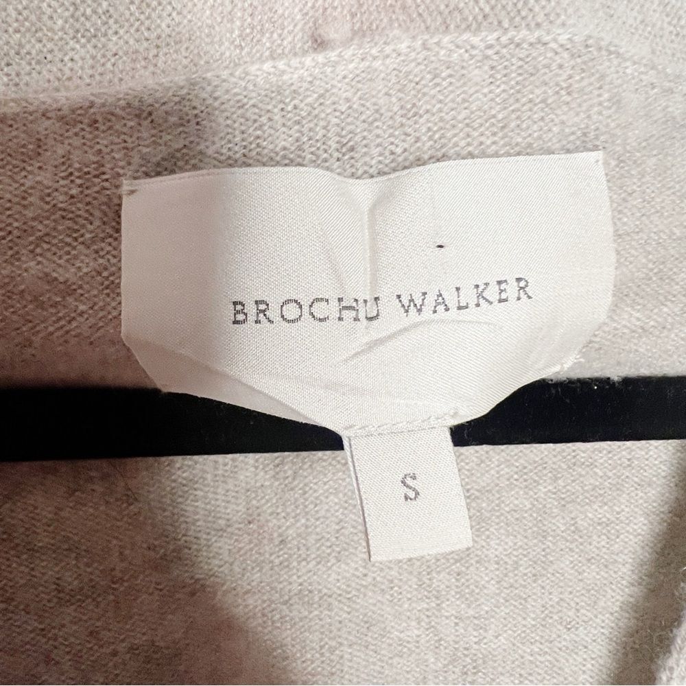 Brochu Walker The Lace Vee Looker Pullover Sweater Cashmere Wool Size S Grey - Picture 10 of 11